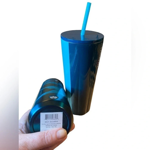STARBUCKS Metal Venti 2-Color & Matching Mermaid Vac Insulated Water Bottle NWT - Picture 8 of 9